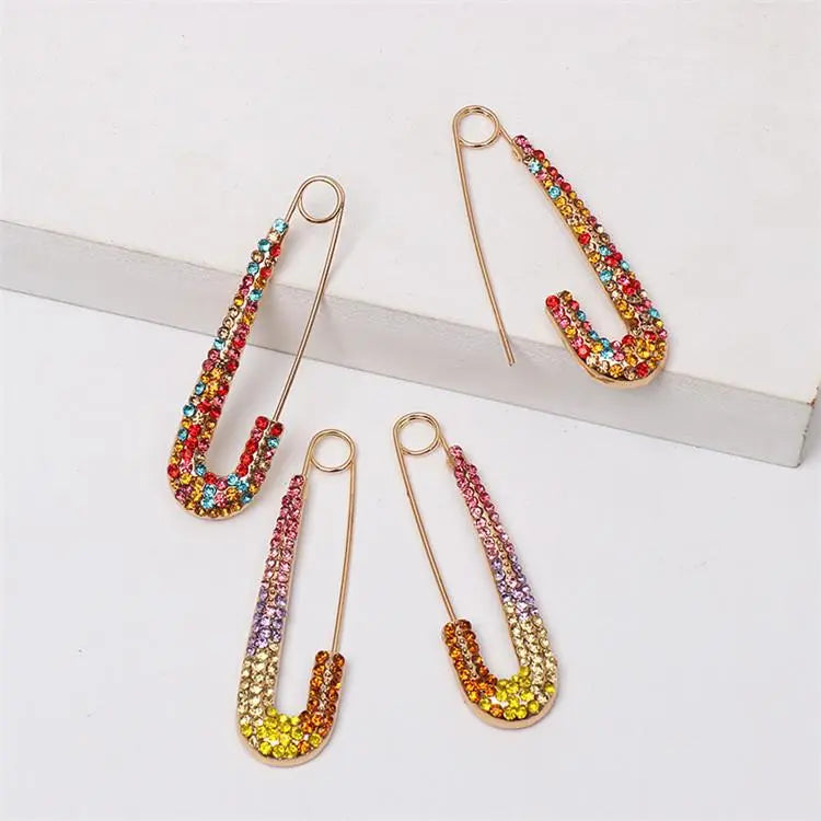 Micro Pave Rainbow Pin Earrings - Pretty Fab Things