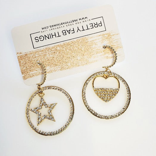 Stars & Hearts Hoop Earrings freeshipping - Pretty Fab Things