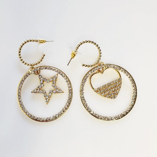 Stars & Hearts Hoop Earrings freeshipping - Pretty Fab Things