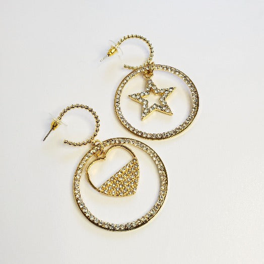 Stars & Hearts Hoop Earrings freeshipping - Pretty Fab Things