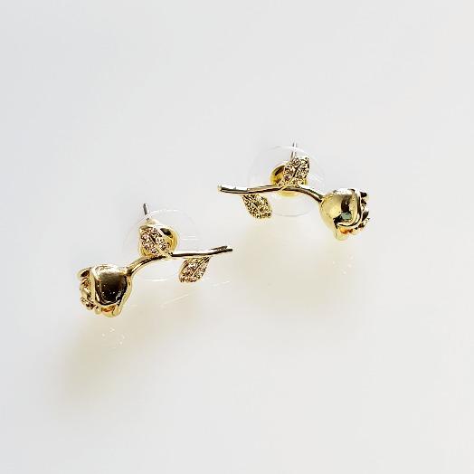 Crystal Rose Stud Flower Earrings - Pretty Fab Things