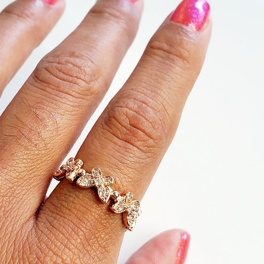 Rose Gold Adjustable Butterfly Ring | Pretty Fab Things