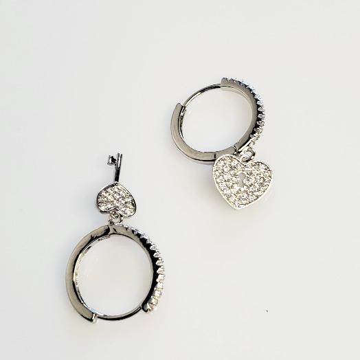 Lock & Key Sterling Silver Huggie Earrings - Pretty Fab Things