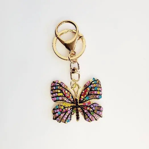 Butterfly Pink Crystal Key Chains - Pretty Fab Things