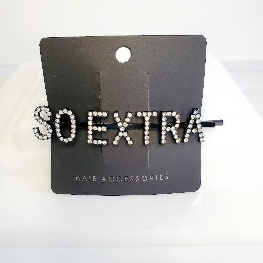 I'm Extra Black Word So Extra Rhinestone Hair Clips - Pretty Fab Things