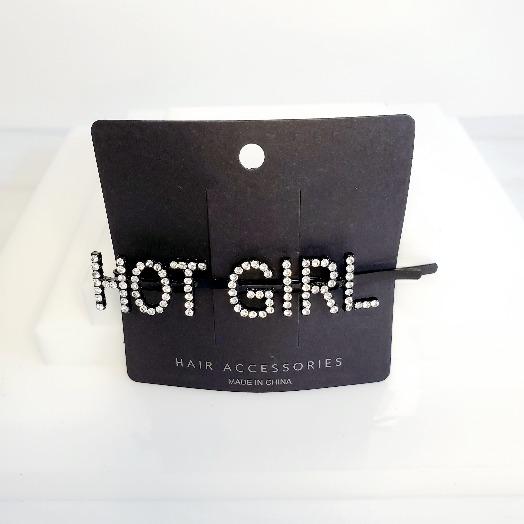 I'm Extra Black Word Hot Girl Rhinestone Hair Clips - Pretty Fab Things