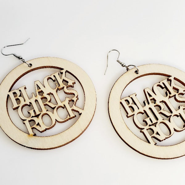 Black Girls Rock Wood Hoop Earrings | Pretty Fab Things