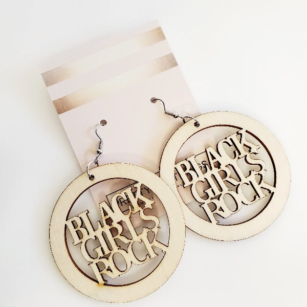 Black Girls Rock Wood Hoop Earrings | Pretty Fab Things