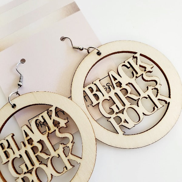 Black Girls Rock Wood Hoop Earrings | Pretty Fab Things