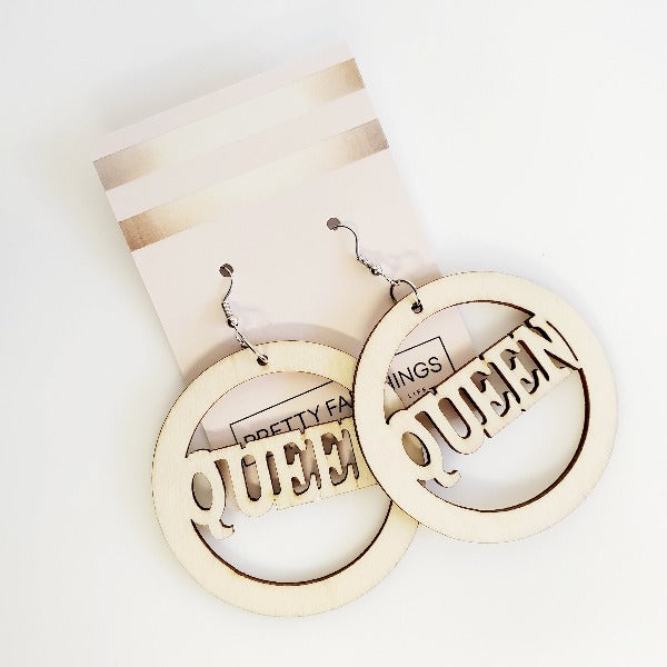 Queen Wood Hoop Earrings | Pretty Fab Things