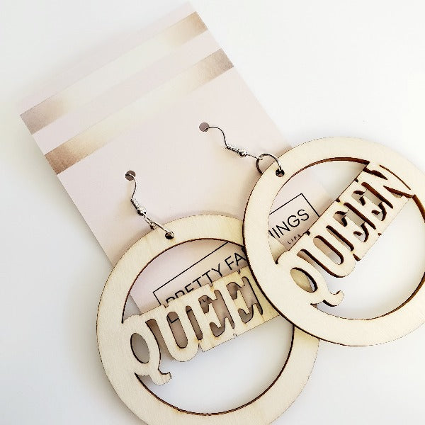 Queen Wood Hoop Earrings | Pretty Fab Things