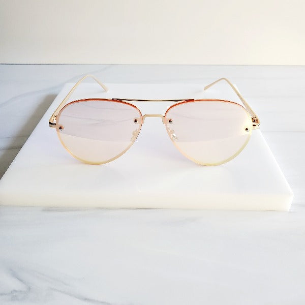 Gold Wire Large Glam Aviator Sunglasses - Pretty Fab Things