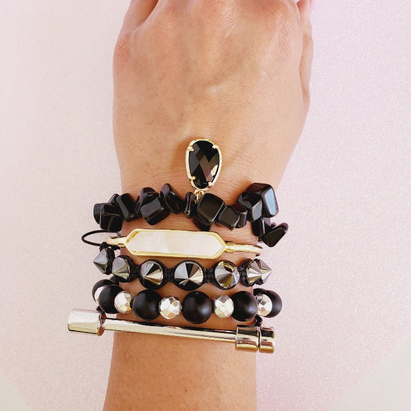 Black Block Party Five Piece Bracelet Set | Pretty Fab Things