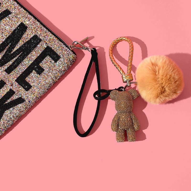 Gold Rhinestone Bear Key Chain | Pretty Fab Things