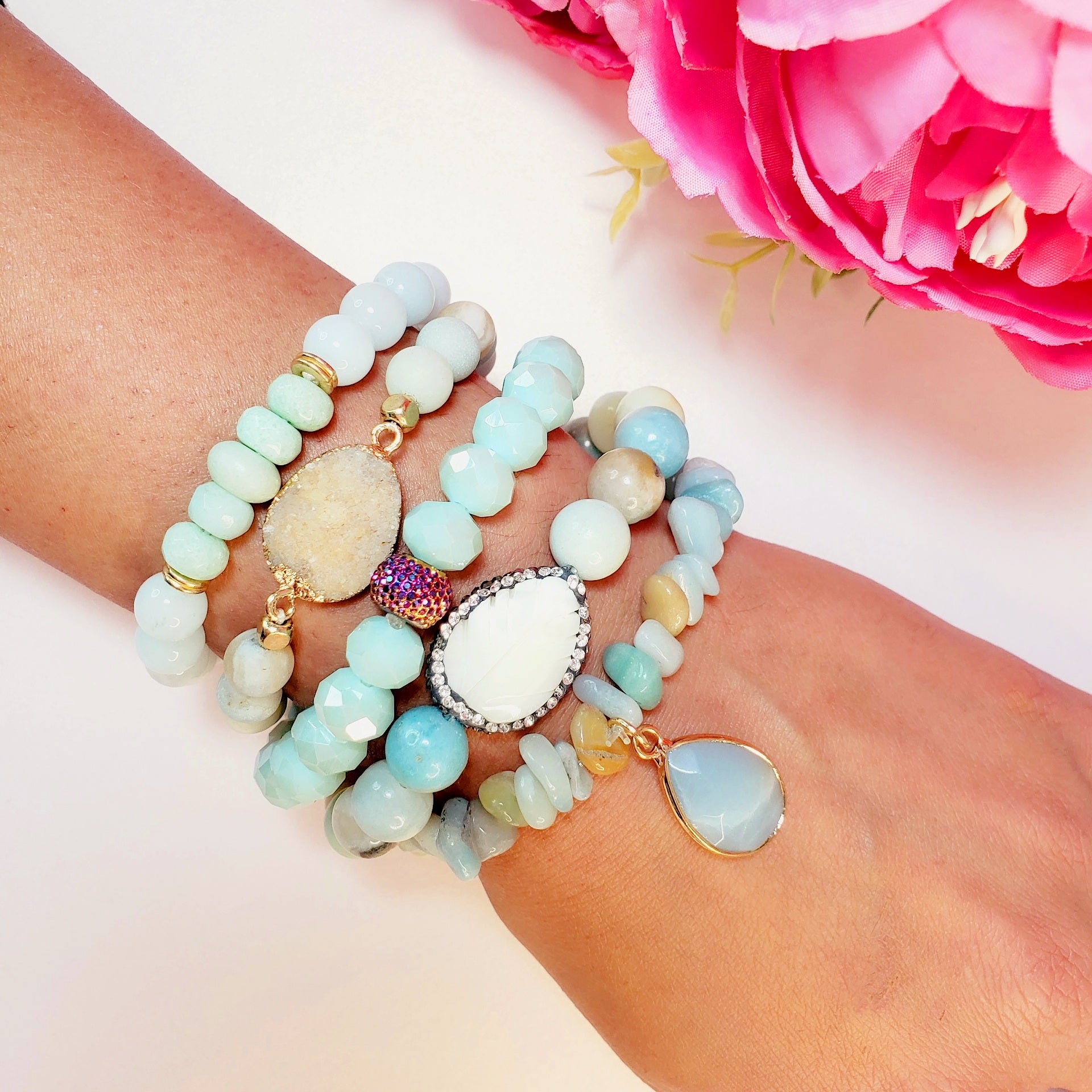 Coastal Vibes Bead Bracelet Set | Pretty Fab Things