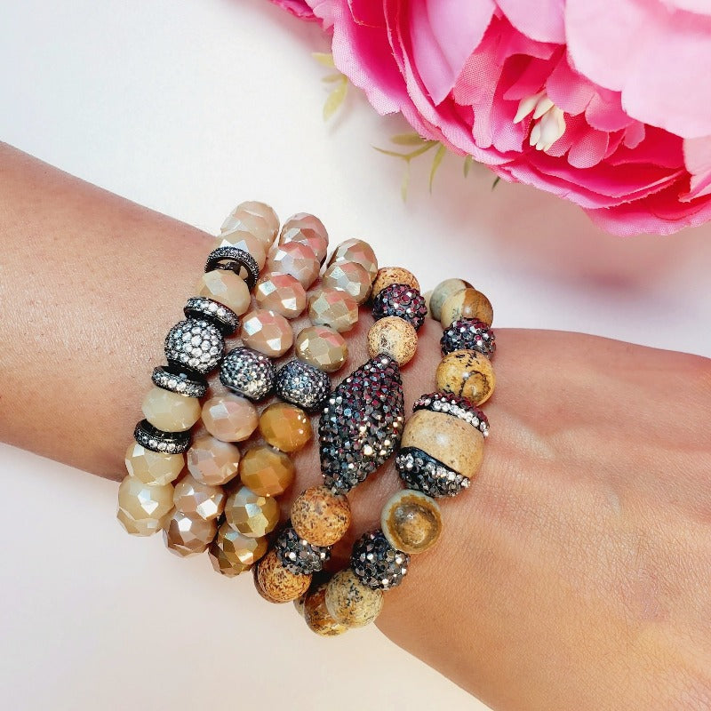 Nature & Gold Five Piece Bracelet Set | Pretty Fab Things