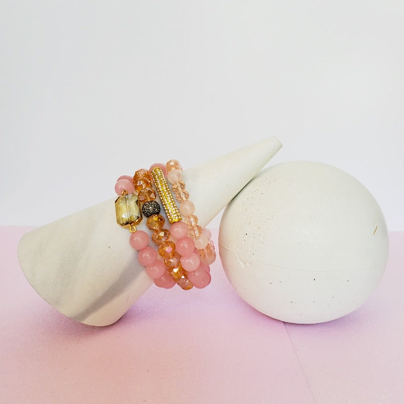 Pretty in Pink Gold Pave Bar Bracelet | Pretty Fab Things