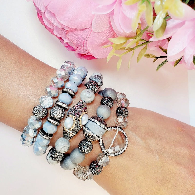 Silver Bling Five Piece Bracelet Set | Pretty Fab Things