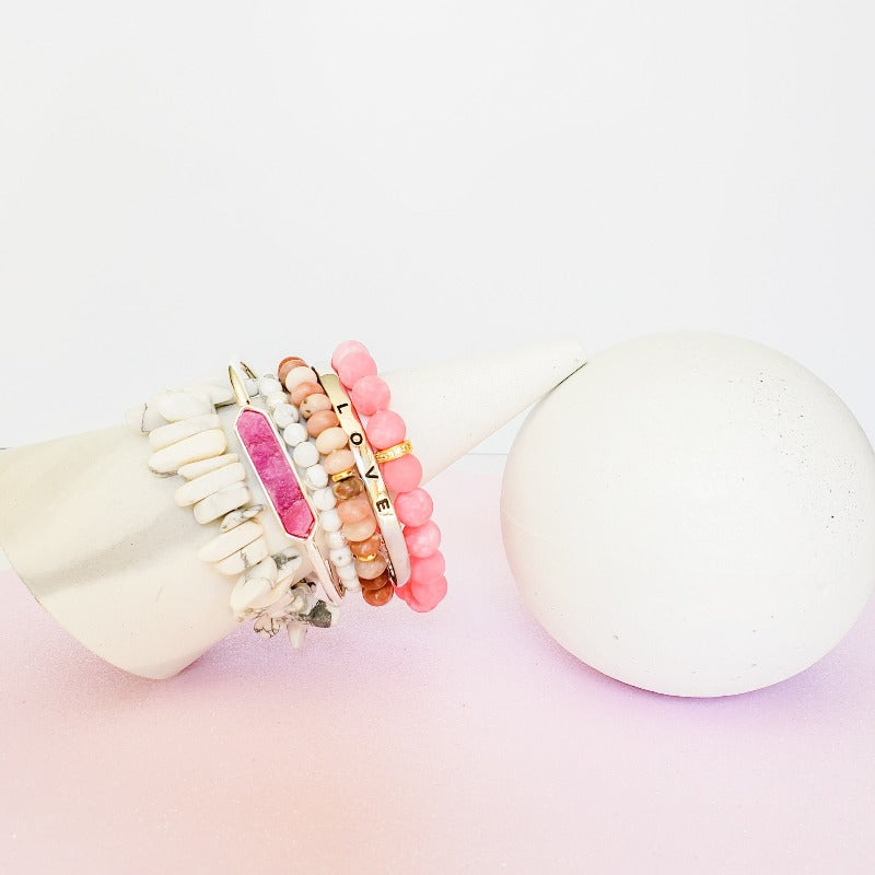 Summer of Love Pink 6 piece Fashion Bracelet Set | Pretty Fab Things