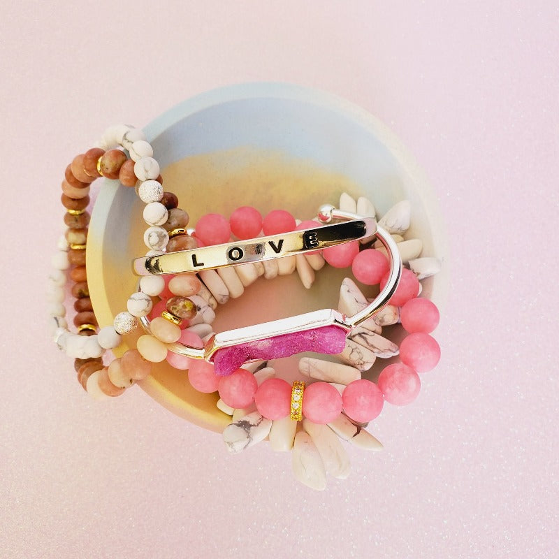 Summer of Love Pink 6 piece Fashion Bracelet Set | Pretty Fab Things