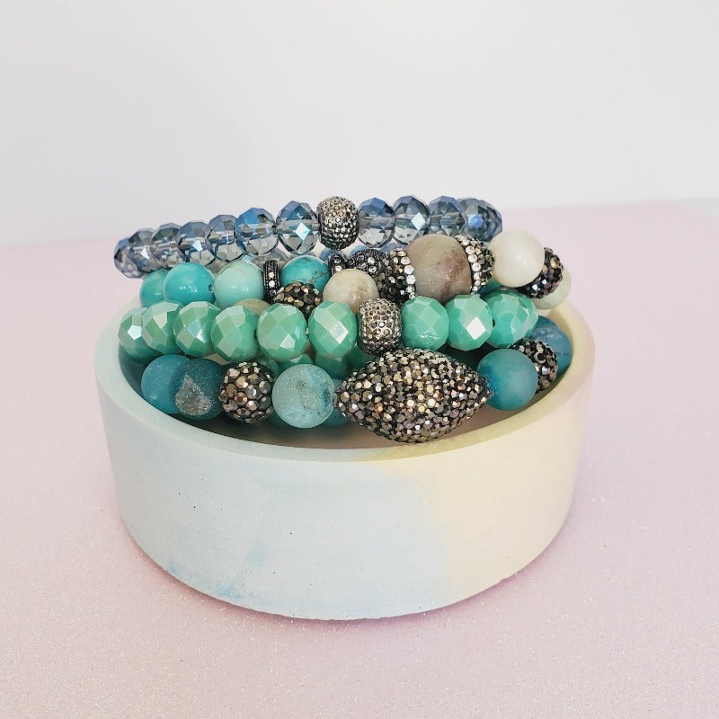 Totally Turquoise Crystal 5 Piece Bracelet Set